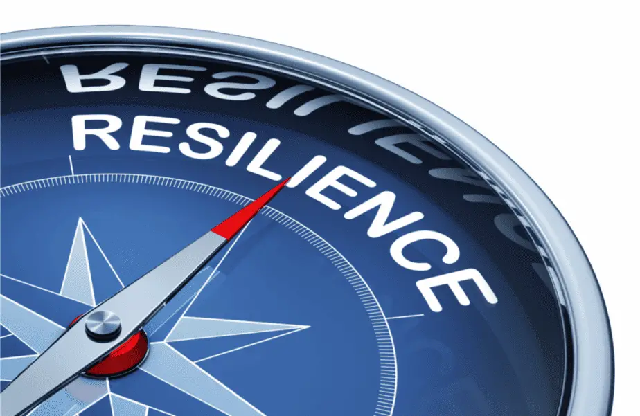 A compass pointing to resilience